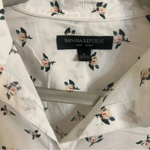 Banana Republic Riley Magnolia Floral shirt casual workwear button down shirt - Picture 4 of 10